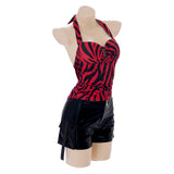 Obsession Nikki Women Red Top with Black Pants Cosplay Costume Outfit Halloween Carnival Suit