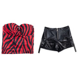 Obsession Nikki Women Red Top with Black Pants Cosplay Costume Outfit Halloween Carnival Suit
