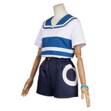 One Piece Fan Letter Nami Fans Women Blue Navy Suit Cosplay Costume Outfits Halloween Carnival Suit