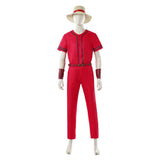 One Piece Live-Action Luffy Red Outfit Cosplay Costume Outfit Halloween Carnival Suit