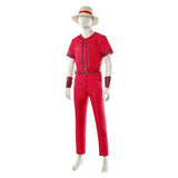 One Piece Live-Action Luffy Red Outfit Cosplay Costume Outfit Halloween Carnival Suit