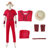 One Piece Live-Action Luffy Red Outfit Cosplay Costume Outfit Halloween Carnival Suit