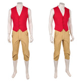 One Piece Live-Action Monkey D. luffy Red Vest Outfit Cosplay Costume Outfit Halloween Carnival Suit
