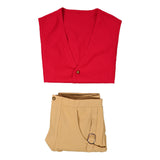 One Piece Live-Action Monkey D. luffy Red Vest Outfit Cosplay Costume Outfit Halloween Carnival Suit