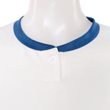 One Piece Live-Action Nami Blue and White Outfit Cosplay Costume Outfit Halloween Carnival Suit