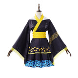 One Piece Live-Action Trafalgar D. Water Law Women Black Kimono Cosplay Costume Outfit Halloween Carnival Suit