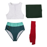 One Piece Roronoa Zoro Women Green Swimsuit Cosplay Costume Outfit Halloween Carnival Suit