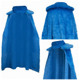 One Piece Sanji Blue Plush Cloak Cosplay Costume Outfits Halloween Carnival Suit 
