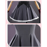 Oshi no Ko Rubii Hoshino Women Black Dress Cosplay Costume Outfit Halloween Carnival Suit