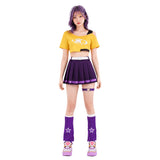 Overwatch 2 Loverwatch Juno Yellow Too with Purple Skirt Cosplay Costume Outfit Halloween Carnival Suit