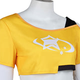 Overwatch 2 Loverwatch Juno Yellow Too with Purple Skirt Cosplay Costume Outfit Halloween Carnival Suit
