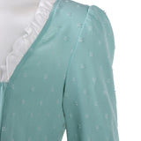 Pirates of the Caribbean Elizabeth Swann Women Green Dress Cosplay Costume Outfit Halloween Carnival Suit