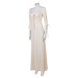 Pirates of the Caribbean Elizabeth Swann Women White Dress Cosplay Costume Outfit Halloween Carnival Suit