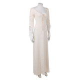 Pirates of the Caribbean Elizabeth Swann Women White Dress Cosplay Costume Outfit Halloween Carnival Suit