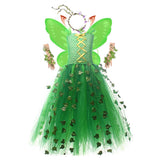 Poison Lvy Kids Children Green Dress Cosplay Costume Outfit Halloween Carnival Suit