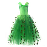 Poison Lvy Kids Children Green Dress Cosplay Costume Outfit Halloween Carnival Suit