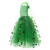 Poison Lvy Kids Children Green Dress Cosplay Costume Outfit Halloween Carnival Suit