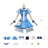 Pretty Cure Reika Aoki Women Blue Dress Cosplay Costume Outfit Halloween Carnival Suit