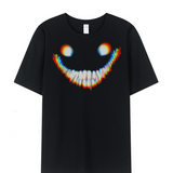 Escape the Backrooms Smiler Black printed T‑shirt Cosplay Costume Outfit Halloween Carnival Suit