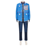 Cyberpunk D Blue Coat with Jumpsuit Cosplay Costume Outfit Halloween Carnival Suit
