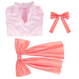 Pudding Women Pink Dress Cosplay Costume Outfit Halloween Carnival Suit
