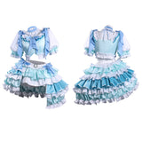Puella Magi Madoka Magica Sayaka Miki Blue Outfit Cosplay Costume Outfit Halloween Carnival Suit