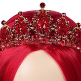 Queen Of Hearts Cosplay Wig With Headband Halloween Carnival Costume Accessories