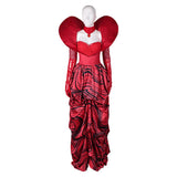 Queen Of Hearts Women Red Dress Cosplay Costume Outfits Halloween Carnival Suit