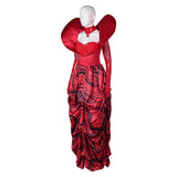 Queen Of Hearts Women Red Dress Cosplay Costume Outfits Halloween Carnival Suit