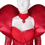 Queen Of Hearts Women Red Dress Cosplay Costume Outfits Halloween Carnival Suit