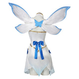 Ram Women White Dress with Wings Cosplay Costume Outfit Halloween Carnival Suit