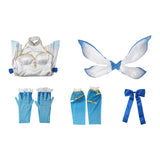 Ram Women White Dress with Wings Cosplay Costume Outfit Halloween Carnival Suit