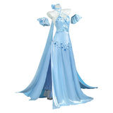 Re Zero Emilia Women Blue Evening Gown Cosplay Costume Outfit Halloween Carnival Suit