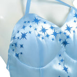 Re Zero Emilia Women Blue Evening Gown Cosplay Costume Outfit Halloween Carnival Suit