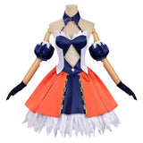 Record of Ragnarok Alvitr Women Blue and Orange Dress Cosplay Costume Outfit Halloween Carnival Suit