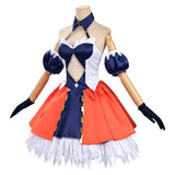 Record of Ragnarok Alvitr Women Blue and Orange Dress Cosplay Costume Outfit Halloween Carnival Suit
