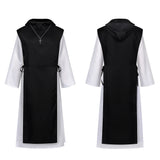 Renaissance Priest Black Robe Outfit Cosplay Costume Outfit Halloween Carnival Suit