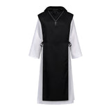 Renaissance Priest Black Robe Outfit Cosplay Costume Outfit Halloween Carnival Suit