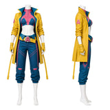 Rivals Jubilee Women Blue Outfit with Yellow Coat Cosplay Costume Outfit Halloween Carnival Suit