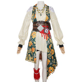 Sea of Remnants R.S Women Green Printed Pirate Costume Cosplay Costume Outfit Halloween Carnival Suit