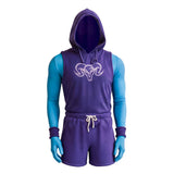 Skeleton King Purple Sportswear Cosplay Costume Outfit Halloween Carnival Suit