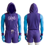 Skeleton King Purple Sportswear Cosplay Costume Outfit Halloween Carnival Suit