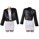 Smoking Behind the Supermarket with You Tayama Black Leather Jacket Set Cosplay Costume Outfit Halloween Carnival Suit