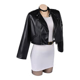 Smoking Behind the Supermarket with You Tayama Black Leather Jacket Set Cosplay Costume Outfit Halloween Carnival Suit