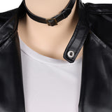 Smoking Behind the Supermarket with You Tayama Black Leather Jacket Set Cosplay Costume Outfit Halloween Carnival Suit