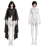 Stellar Blade: Blood Rain Eve Women White Jumpsuit with Black Cape Cosplay Costume Outfit Halloween Carnival Suit