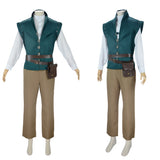 Tangled Flynn Rider Green Vest Outfit Cosplay Costume Outfits Halloween Carnival Suit