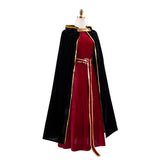 Tangled Mother Gothel Women Red Dress with Black Cape Cosplay Costume Outfit Halloween Carnival Suit