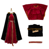 Tangled Mother Gothel Women Red Dress with Black Cape Cosplay Costume Outfit Halloween Carnival Suit