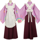 Tasokare Hotel Tsukahara Neko Women Purple Kimono Outfit Cosplay Costume Outfits Halloween Carnival Suit